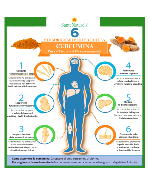 Curcumina pura Santé capsule antiossidante, antinfiammatorio, antibatterico