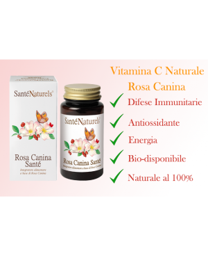Rosa canina Vitamina C ad estrazione naturale in capsule vegetali