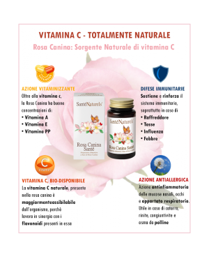 Rosa canina Vitamina C ad estrazione naturale in capsule vegetali